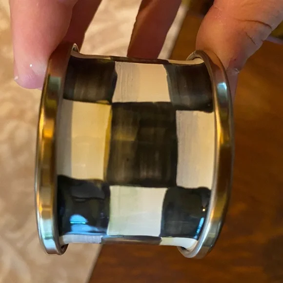 MacKenzie-Childs Courtly Check Napkin Rings - Picture 3 of 4